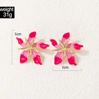 1 Pair IG Style Ethnic Style Flower Enamel Plating Alloy Ear Studs main image 6