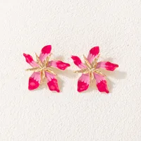 1 Pair IG Style Ethnic Style Flower Enamel Plating Alloy Ear Studs main image 3
