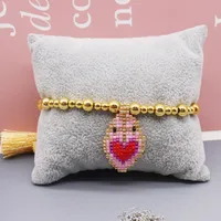 Wholesale Jewelry Ethnic Style Heart Shape Glass Tassel Bracelets main image 3