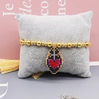 Wholesale Jewelry Ethnic Style Heart Shape Glass Tassel Bracelets main image 2