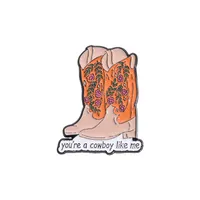 Cartoon Style Cute Cowboy Style Letter Flower Boots Alloy Stamping Stoving Varnish Plating Unisex Brooches sku image 3