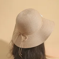 Women's Vacation Color Block Curved Eaves Sun Hat main image 8