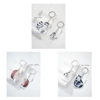 1 Pair Cute Animal Wood Printing Bag Pendant Keychain main image 2