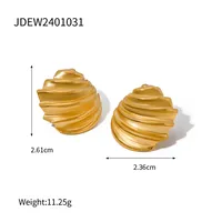 1 Pair IG Style Simple Style Solid Color 304 Stainless Steel 18K Gold Plated Ear Studs sku image 2