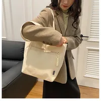 Women's Large Canvas Solid Color Classic Style Zipper Canvas Bag main image 10