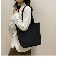 Women's Large Canvas Solid Color Classic Style Zipper Canvas Bag main image 8