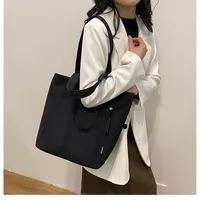 Women's Large Canvas Solid Color Classic Style Zipper Canvas Bag main image 9
