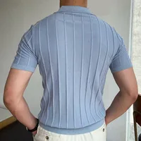 Men's Solid Color Simple Style Turndown Short Sleeve Regular Fit Men's T-shirt main image 2