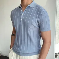 Men's Solid Color Simple Style Turndown Short Sleeve Regular Fit Men's T-shirt main image 3