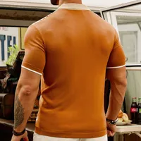 Men's Color Block Simple Style Turndown Short Sleeve Regular Fit Men's T-shirt main image 5