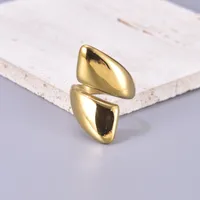 304 Stainless Steel Titanium Steel 18K Gold Plated Simple Style Round Open Rings main image 1