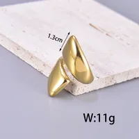 304 Stainless Steel Titanium Steel 18K Gold Plated Simple Style Round Open Rings main image 5