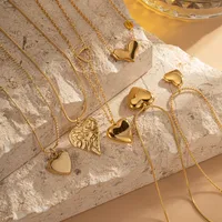 Simple Style Classic Style Heart Shape Titanium Steel Plating Gold Plated Women's Pendant Necklace main image 4