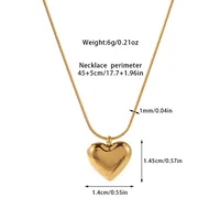 Simple Style Classic Style Heart Shape Titanium Steel Plating Gold Plated Women's Pendant Necklace sku image 1
