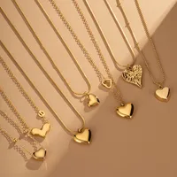 Simple Style Classic Style Heart Shape Titanium Steel Plating Gold Plated Women's Pendant Necklace main image 2