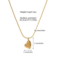 Simple Style Classic Style Heart Shape Titanium Steel Plating Gold Plated Women's Pendant Necklace sku image 2