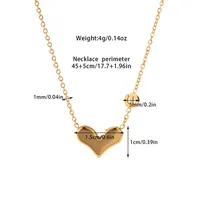 Simple Style Classic Style Heart Shape Titanium Steel Plating Gold Plated Women's Pendant Necklace sku image 4