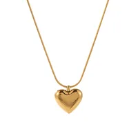 Simple Style Classic Style Heart Shape Titanium Steel Plating Gold Plated Women's Pendant Necklace main image 3