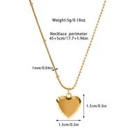Simple Style Classic Style Heart Shape Titanium Steel Plating Gold Plated Women's Pendant Necklace sku image 7