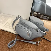 Unisex Basic Streetwear Solid Color Pu Leather Waist Bags main image 2