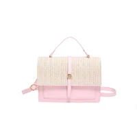 Women's Medium Pu Leather Color Block Basic Classic Style Flip Cover Crossbody Bag sku image 4