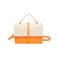 Women's Medium Pu Leather Color Block Basic Classic Style Flip Cover Crossbody Bag sku image 5