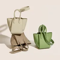 Women's Medium Leather Solid Color Vintage Style Classic Style Zipper Bucket Bag main image 1
