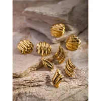 1 Pair IG Style Simple Style Solid Color 304 Stainless Steel 18K Gold Plated Ear Studs main image 5