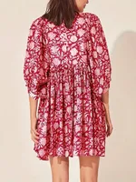 Women's Floral Dress Vacation V Neck 3/4 Length Sleeve Printing Above Knee Holiday Travel Beach main image 7