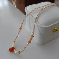 Japanese Style Geometric Natural Stone Freshwater Pearl Necklace In Bulk sku image 33