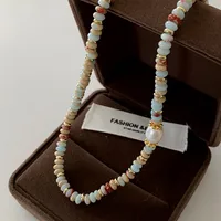 Japanese Style Geometric Natural Stone Freshwater Pearl Necklace In Bulk sku image 21