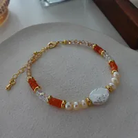 Japanese Style Geometric Natural Stone Freshwater Pearl Necklace In Bulk sku image 10
