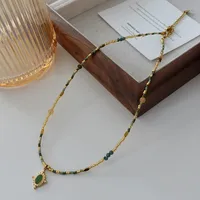 Japanese Style Geometric Natural Stone Freshwater Pearl Necklace In Bulk sku image 38