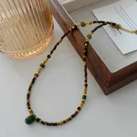 Japanese Style Geometric Natural Stone Freshwater Pearl Necklace In Bulk sku image 29
