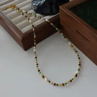Japanese Style Geometric Natural Stone Freshwater Pearl Necklace In Bulk sku image 40