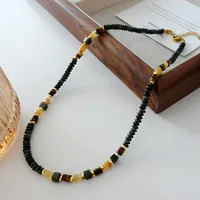 Japanese Style Geometric Natural Stone Freshwater Pearl Necklace In Bulk sku image 55