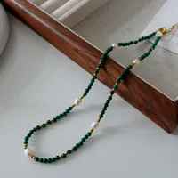 Japanese Style Geometric Natural Stone Freshwater Pearl Necklace In Bulk sku image 32