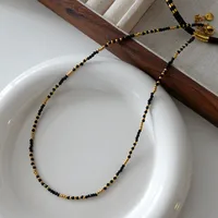 Japanese Style Geometric Natural Stone Freshwater Pearl Necklace In Bulk sku image 19