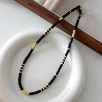 Japanese Style Geometric Natural Stone Freshwater Pearl Necklace In Bulk sku image 50