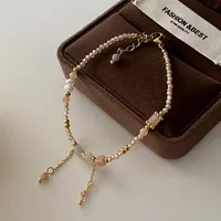 Japanese Style Geometric Natural Stone Freshwater Pearl Necklace In Bulk sku image 3