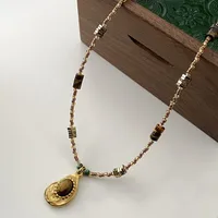 Japanese Style Geometric Natural Stone Freshwater Pearl Necklace In Bulk sku image 44