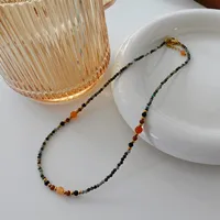 Japanese Style Geometric Natural Stone Freshwater Pearl Necklace In Bulk sku image 23