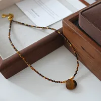 Japanese Style Geometric Natural Stone Freshwater Pearl Necklace In Bulk sku image 41