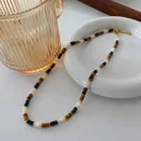 Japanese Style Geometric Natural Stone Freshwater Pearl Necklace In Bulk sku image 45