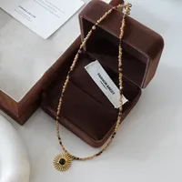 Japanese Style Geometric Natural Stone Freshwater Pearl Necklace In Bulk sku image 46