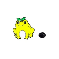 Cartoon Style Cute Animal Cartoon Frog Alloy Stamping Stoving Varnish Plating Unisex Cartoon Pinback Badge Brooches Collar Pin sku image 9
