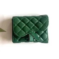 Unisex Solid Color Pu Leather Hidden Buckle Card Holders sku image 3