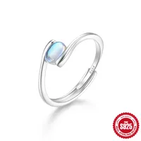 Sterling Silver Sweet Plating Inlay Geometric Zircon Open Rings sku image 4