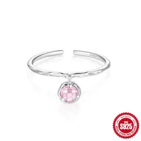 Sterling Silver Sweet Plating Inlay Geometric Zircon Open Rings sku image 2