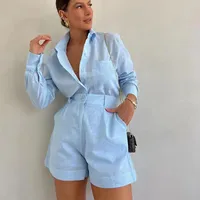 Daily Women's Simple Style Solid Color Spandex Polyester Pocket Pants Sets Shorts Sets main image 4